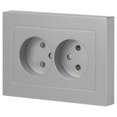 Розетка 2-м СП Accent 6-204-03 16А IP20 250В 2P AL/CU алюм. Intro Б0063453 Розетка 2-м СП Accent 6-204-03 16А IP20 250В 2P AL/CU алюм. Intro Б0063453