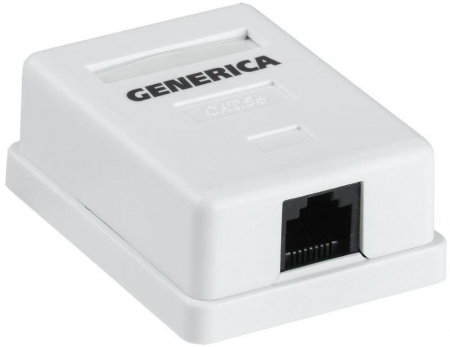 Розетка компьютерная 1-м ОП RJ45 кат.5E UTP GENERICA CS2-1C5EU-12-G Розетка компьютерная 1-м ОП RJ45 кат.5E UTP GENERICA CS2-1C5EU-12-G