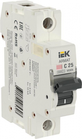 Выключатель автоматический модульный 1п C 25А M06N ARMAT IEK AR-M06N-1-C025 Выключатель автоматический модульный 1п C 25А M06N ARMAT IEK AR-M06N-1-C025