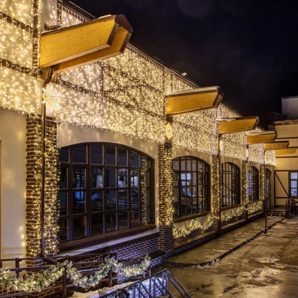 Гирлянда светодиодная "Светодиодный Дождь" 2х3м 448LED тепл. бел. 70Вт 230В IP65 эффект мерцания провод прозр. (нужен шнур питания 303-500-1) Neon-Night 235-136-6