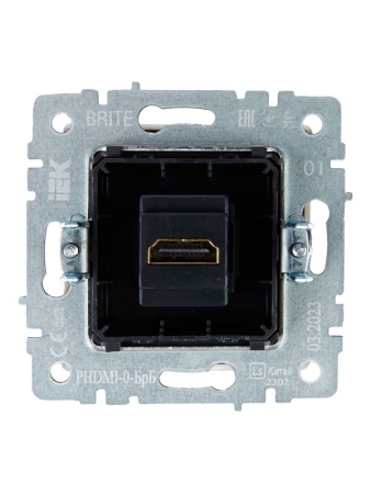 Розетка СП BRITE HDMI РHDMI-0-БрБ механизм бел. IEK BR-H10-K01