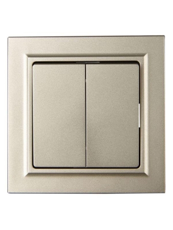 Выключатель 2-кл. СП BRITE ВСР10-2-0-БрШ 10А в сборе шампань IEK BR-V20-0-10-K37-F