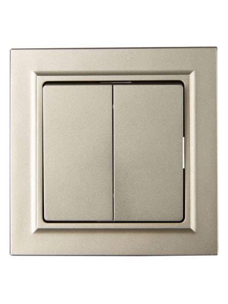 Выключатель 2-кл. СП BRITE ВСР10-2-0-БрШ 10А в сборе шампань IEK BR-V20-0-10-K37-F