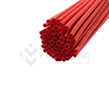 Трубка термоусадочная ТУТ нг 3.0/1.5 красн. 1м REXANT 20-3004