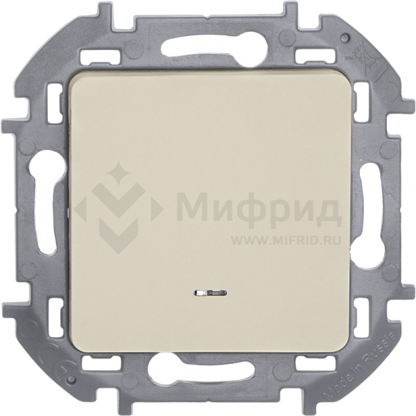 Переключатель 1-кл. 1п 1мод. СП Inspiria 10А IP20 250В 10AX с подсветкой/индикацией механизм сл. кость IEK 673661