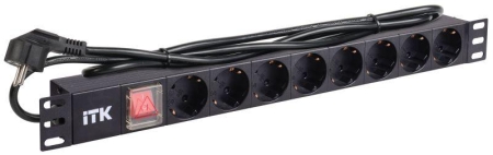 Блок розеток 8 мест PDU (немец. станд.) DIN49440 PH12-8D1 с LED выкл. алюм. профиль1U шнур 2м ITK PH12-8D1 Блок розеток 8 мест PDU (немец. станд.) DIN49440 PH12-8D1 с LED выкл. алюм. профиль1U шнур 2м ITK PH12-8D1