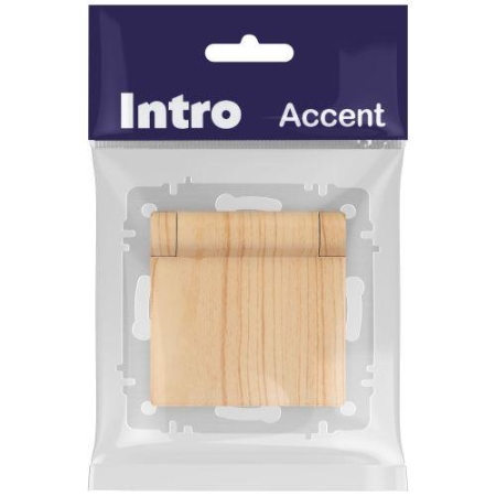 Розетка 1-м СП Accent 6-203-11 16А IP20 250В 2P+E Schuko с крышкой AL/CU сосна Intro Б0063479 Розетка 1-м СП Accent 6-203-11 16А IP20 250В 2P+E Schuko с крышкой AL/CU сосна Intro Б0063479