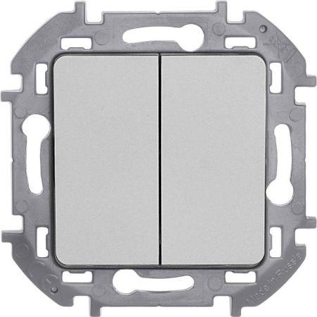 Выключатель 2-кл. Inspiria 10А IP20 250В 10AX механизм алюм. IEK 673622