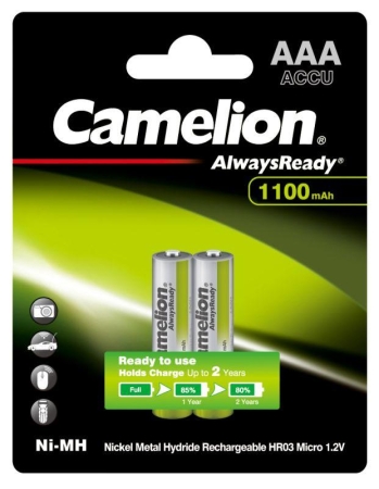 Аккумулятор Always Ready AAA-1100mAh Ni-Mh BL-2 NH-AAA1100BP2 1.2В Camelion 15037 Аккумулятор Always Ready AAA-1100mAh Ni-Mh BL-2 NH-AAA1100BP2 1.2В Camelion 15037