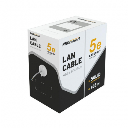 Кабель витая пара U/UTP кат.6 4х2х23AWG омедненный алюм. сер. (305м) (м) PROCONNECT 01-0047-3 Кабель витая пара U/UTP кат.6 4х2х23AWG омедненный алюм. сер. (305м) (м) PROCONNECT 01-0047-3