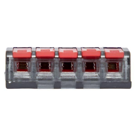 Клемма строительно-монтажная СМК 221-415 с рычагом 5 отверстий 0.2-4.0кв.мм (блист.20шт) PROxima EKF plc-smk-221-415b-20