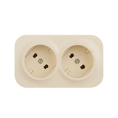 Розетка 2-м ОП Quteo 16А IP20 250В 2х2P без заземл. без защ. шторок сл. кость IEK 782261 Розетка 2-м ОП Quteo 16А IP20 250В 2х2P без заземл. без защ. шторок сл. кость IEK 782261