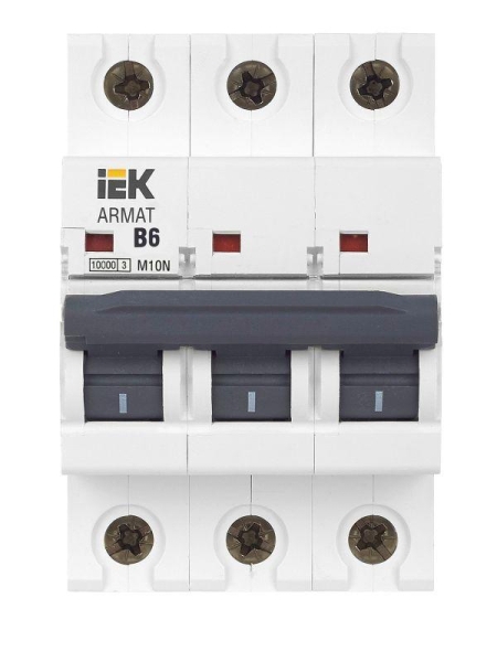 Выключатель автоматический модульный 3п B 6А M10N ARMAT IEK AR-M10N-3-B006