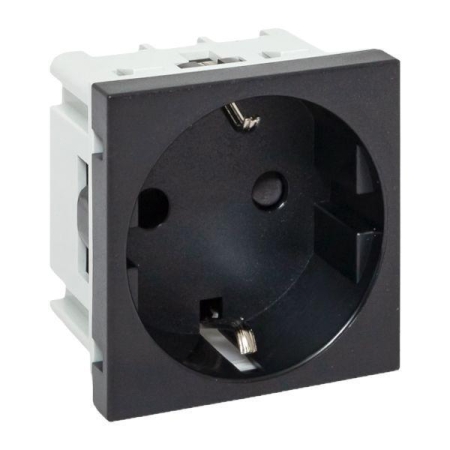 Розетка 45х45 с зазем. с защ. шторками 90град. черн. матов. EKF E2MR16-028-30 Розетка 45х45 с зазем. с защ. шторками 90град. черн. матов. EKF E2MR16-028-30