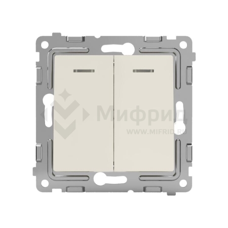 Выключатель 2-кл. СП Pixel 10А IP20 с индикатором механизм беж. TOKOV ELECTRIC TKE-PX-V2I-C02