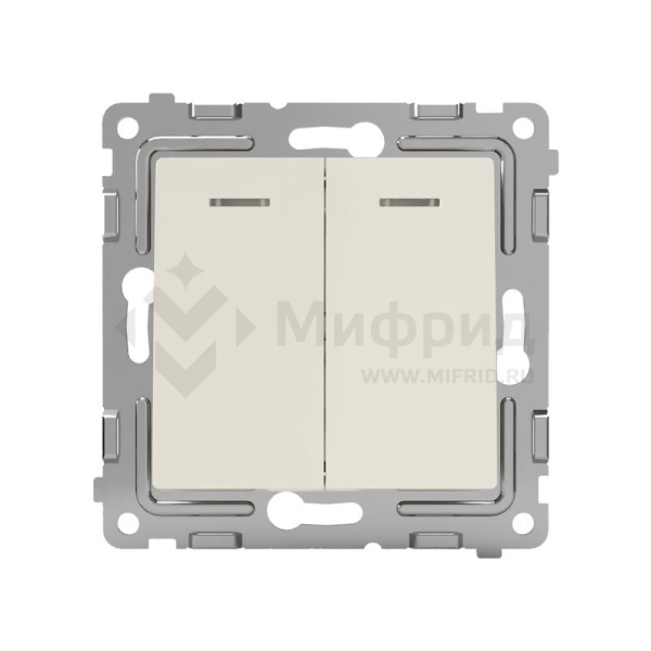 Выключатель 2-кл. СП Pixel 10А IP20 с индикатором механизм беж. TOKOV ELECTRIC TKE-PX-V2I-C02