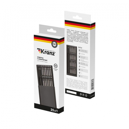 Набор отверток для точных работ RA-03 25 предметов Kranz KR-12-4753 Набор отверток для точных работ RA-03 25 предметов Kranz KR-12-4753