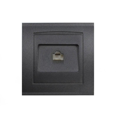 Розетка компьютерная 1-м СП Бриллиант в сборе графит Universal 7947601-Gr