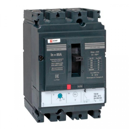 Выключатель автоматический 3п 160/80А 36кА ВА-99C Compact NS PROxima EKF mccb99C-160-80 Выключатель автоматический 3п 160/80А 36кА ВА-99C Compact NS PROxima EKF mccb99C-160-80