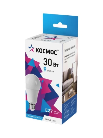Лампа светодиодная А70 30Вт 4500К Е27 174-265В КОСМОС LkecLED30wA70E2745 Лампа светодиодная А70 30Вт 4500К Е27 174-265В КОСМОС LkecLED30wA70E2745