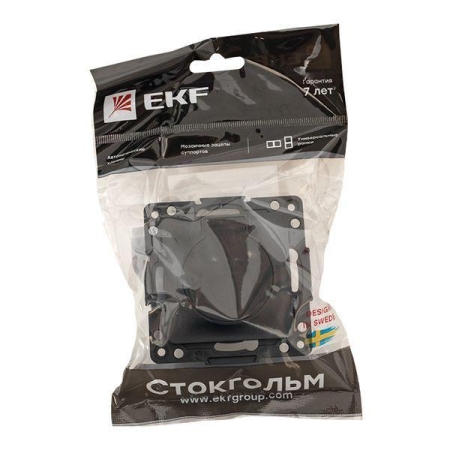 Розетка 1-м СП Стокгольм 16А IP44 с заземл. защ. шторки с крышкой механизм черн. PROxima EKF EZR16-028-10-44 Розетка 1-м СП Стокгольм 16А IP44 с заземл. защ. шторки с крышкой механизм черн. PROxima EKF EZR16-028-10-44