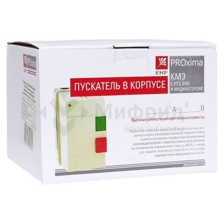 Пускатель ПМЛ-2 25А 230В AC 1НО IP65 с теплов. реле 17-25А в корпусе с индикацией EKF ctrp-r-25-230v-led