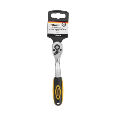 Ключ-трещотка для торцовых головок 1/4 СrV 72 зубца Kranz KR-12-8403