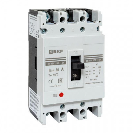 Выключатель автоматический 3п 100/50А 35кА ВА-99М PROxima EKF mccb99-100-50m Выключатель автоматический 3п 100/50А 35кА ВА-99М PROxima EKF mccb99-100-50m