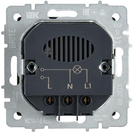 Выключатель карточный BRITE 30А ВС10-1-8-БрШ механизм шампань IEK BR-V11-0-10-K37