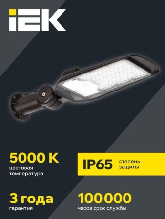 Светильник светодиодный ДКУ 1014-50Ш PRO 5000К IP65 уличный консольный IEK LT-DKU1-1014-050-50-K02
