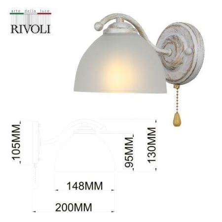 Бра Valerie 9169-401 1хЕ27 40Вт классика с выключателем Rivoli Б0060978 Бра Valerie 9169-401 1хЕ27 40Вт классика с выключателем Rivoli Б0060978