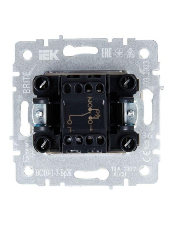 Выключатель проходной 1-кл. СП BRITE ВС10-1-7-БрЖ 10А с индик. механизм жемчуж. IEK BR-V12-1-10-K36