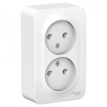 Розетка 2-м ОП Blanca 16А IP20 250В без заземл. без защ. шторок с изолир. пластиной бел. SE BLNRA000211 Розетка 2-м ОП Blanca 16А IP20 250В без заземл. без защ. шторок с изолир. пластиной бел. SE BLNRA000211