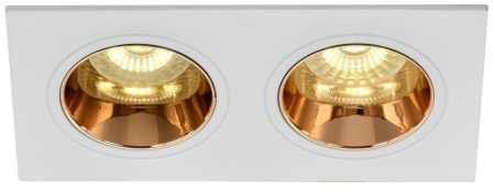 Светильник 4108 встраиваемый поворотный 2хGU10 бел./зол. пласт. IEK LT-UVB0-4108-GU10-2-K22
