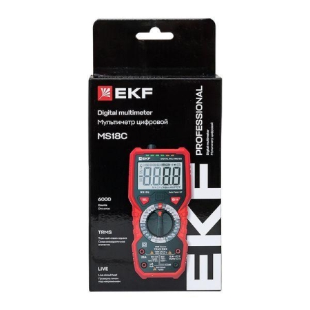 Мультиметр цифровой MS18C Professional EKF In-180701-pm18C Мультиметр цифровой MS18C Professional EKF In-180701-pm18C