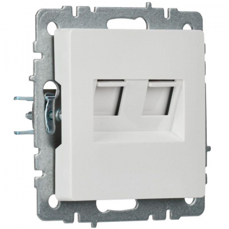 Розетка компьютерная двойн. СП RJ45 кат.5E BRITE РК10-2-БрБ механизм бел. IEK BR-K20-1-K01 Розетка компьютерная двойн. СП RJ45 кат.5E BRITE РК10-2-БрБ механизм бел. IEK BR-K20-1-K01