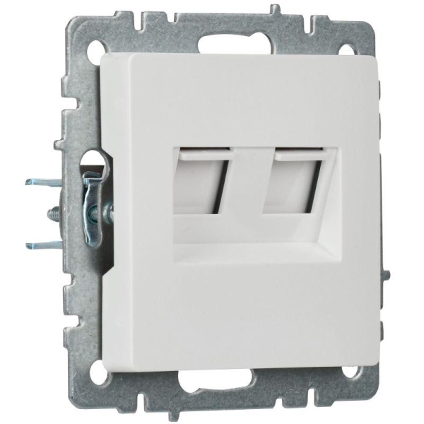 Розетка компьютерная двойн. СП RJ45 кат.5E BRITE РК10-2-БрБ механизм бел. IEK BR-K20-1-K01 Розетка компьютерная двойн. СП RJ45 кат.5E BRITE РК10-2-БрБ механизм бел. IEK BR-K20-1-K01