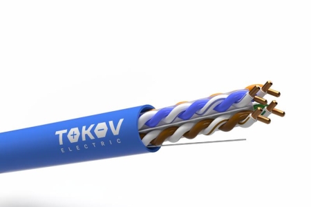 Кабель витая пара U/UTP 4х2х24AWG(0.57мм) кат.6 LSZH TOKOV PRO Fluke tested (м) TOKOV ELECTRIC TKP-C08-U/UTP-42-6-305-LSZH