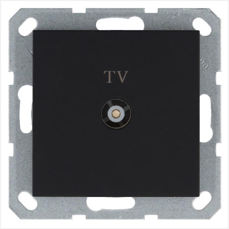 Розетка телевизионная оконечная TV Ф9.5мм механизм черн. матов. soft touch Jasmart G6001PB Розетка телевизионная оконечная TV Ф9.5мм механизм черн. матов. soft touch Jasmart G6001PB