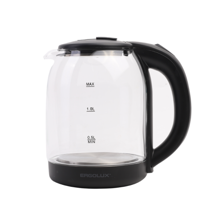 Чайник стеклянный ELX-KG05-C02 черн. ПРОМО Ergolux 14922