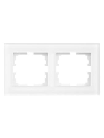 Рамка 2-местн. гориз. VESNA стекло бел. матов. LEZARD 742-5380-147 Рамка 2-местн. гориз. VESNA стекло бел. матов. LEZARD 742-5380-147