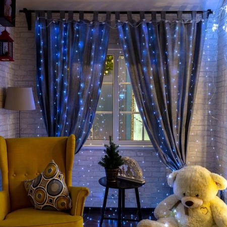 Гирлянда светодиодная "Роса "Светодиодный дождь" 6х3м LED бел. 24Вт IP20 USB+пульт управления Neon-Night 315-995 Гирлянда светодиодная "Роса "Светодиодный дождь" 6х3м LED бел. 24Вт IP20 USB+пульт управления Neon-Night 315-995