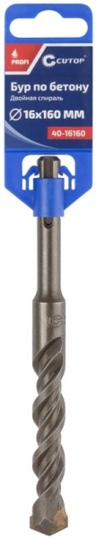 Бур по бетону Profi двойн. резьба SDS-Plus 16х160мм Cutop 40-16160