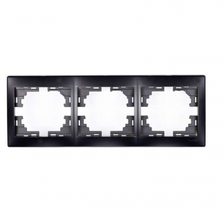 Рамка 3-м Mira горизонт. черн. бархат LEZARD 701-4200-148