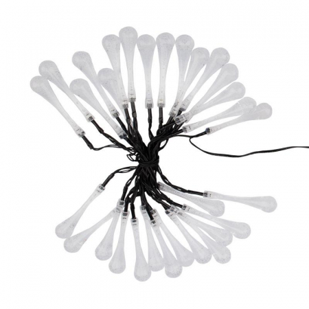 Светильник светодиодный садовый Каскад Сталактит 5м IP65 с аккумулятором и выносной солнечн. панелью 1м 2 режима работы (мигание и постоянное) Lamper 602-239