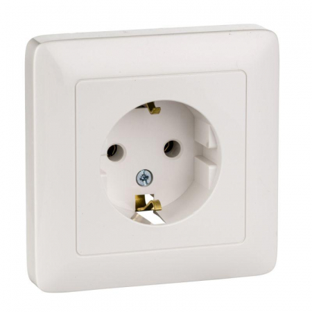 Розетка 1-м СП 1мод. Хит 16А IP20 250В с заземл. без защ. шторок бел. SE RS16-134-B Розетка 1-м СП 1мод. Хит 16А IP20 250В с заземл. без защ. шторок бел. SE RS16-134-B