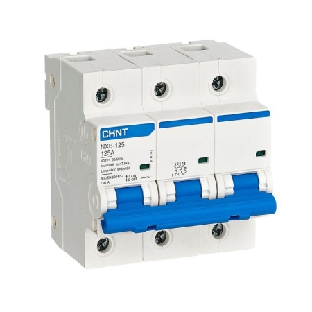 Выключатель автоматический модульный 3п D 100А 10кА NXB-125 (R) CHINT 816142 Выключатель автоматический модульный 3п D 100А 10кА NXB-125 (R) CHINT 816142