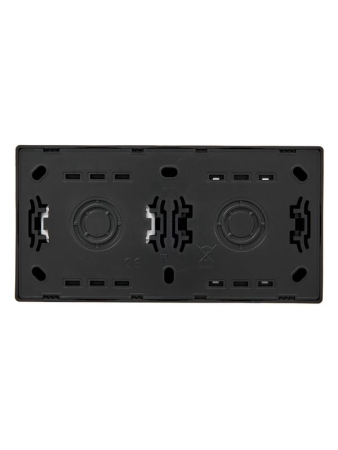 Блок ОП LETO (1-кл. выключатель + 1-м розетка с заземл.) горизонт. черн. бархат LEZARD 752-4200-170BAP