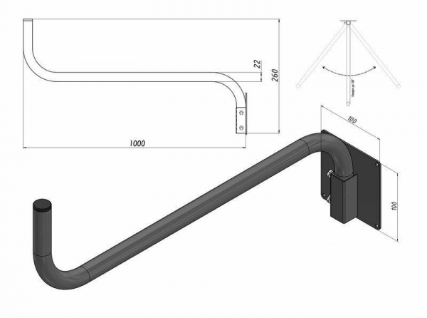 Кронштейн поворотный 1м Севастополь-2 Rexant 34-0598 Кронштейн поворотный 1м Севастополь-2 Rexant 34-0598