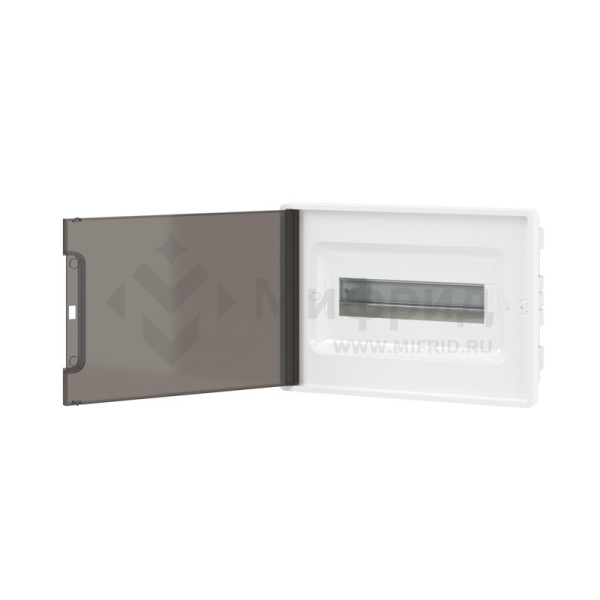 Щиток встраиваемый Фрейм (FRAME) ЩРв-п-12 12мод с тонированной дверцей с 2 шинами PEN на 6 и 8 отверст. бел. DKC F12B1WD